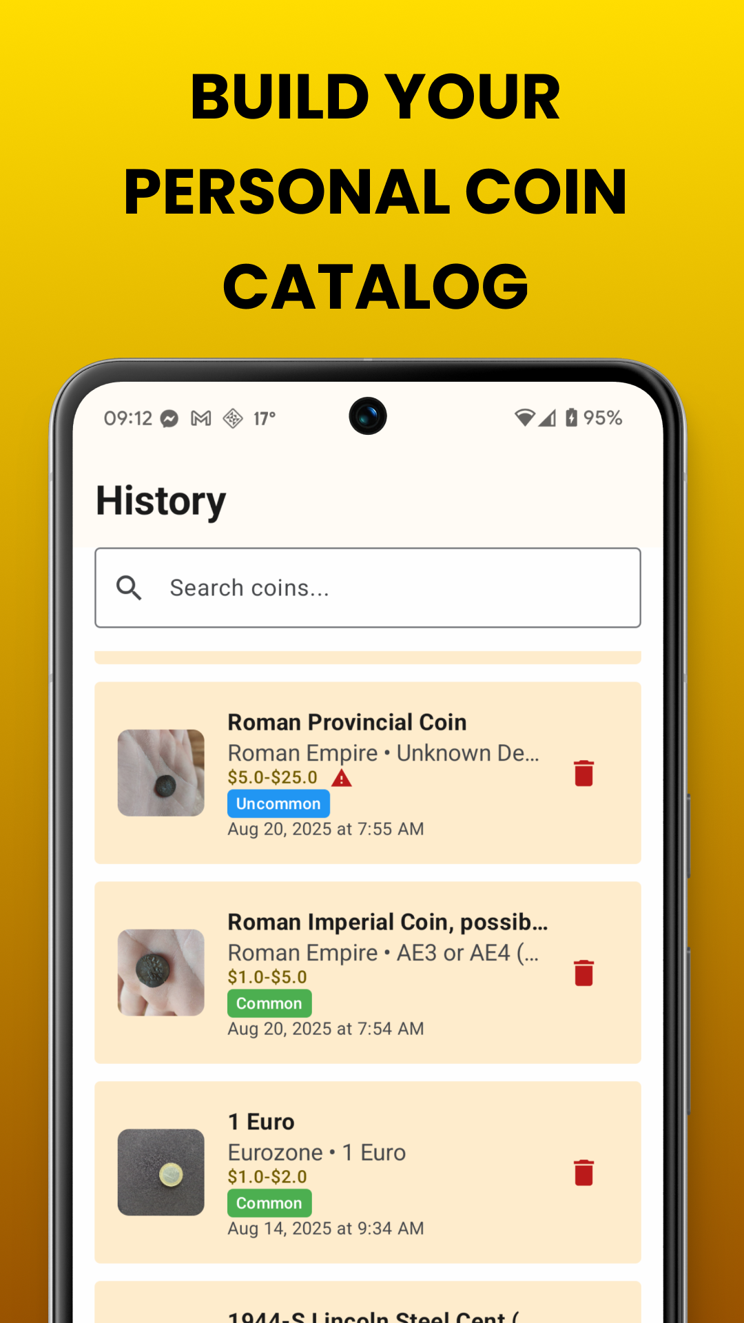 Coin Collection History